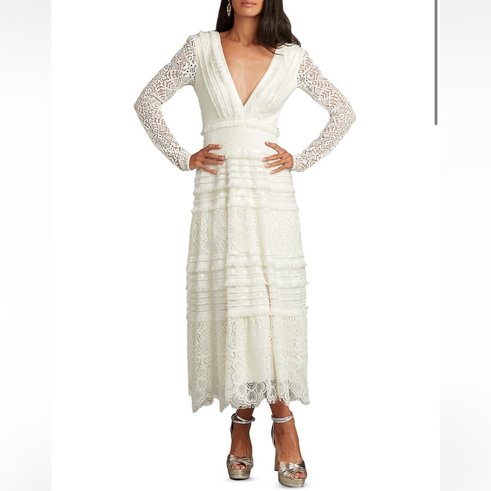 Tadashi Shoji Clio Lace Midi Dress 0